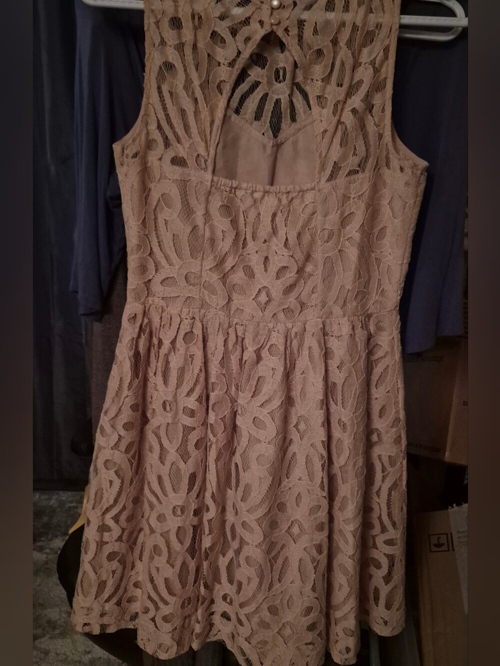 LC Lauren Conrad Lace Dress in Taupe Blush